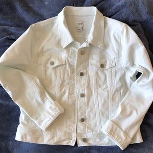 J Crew women’s white denim jacket